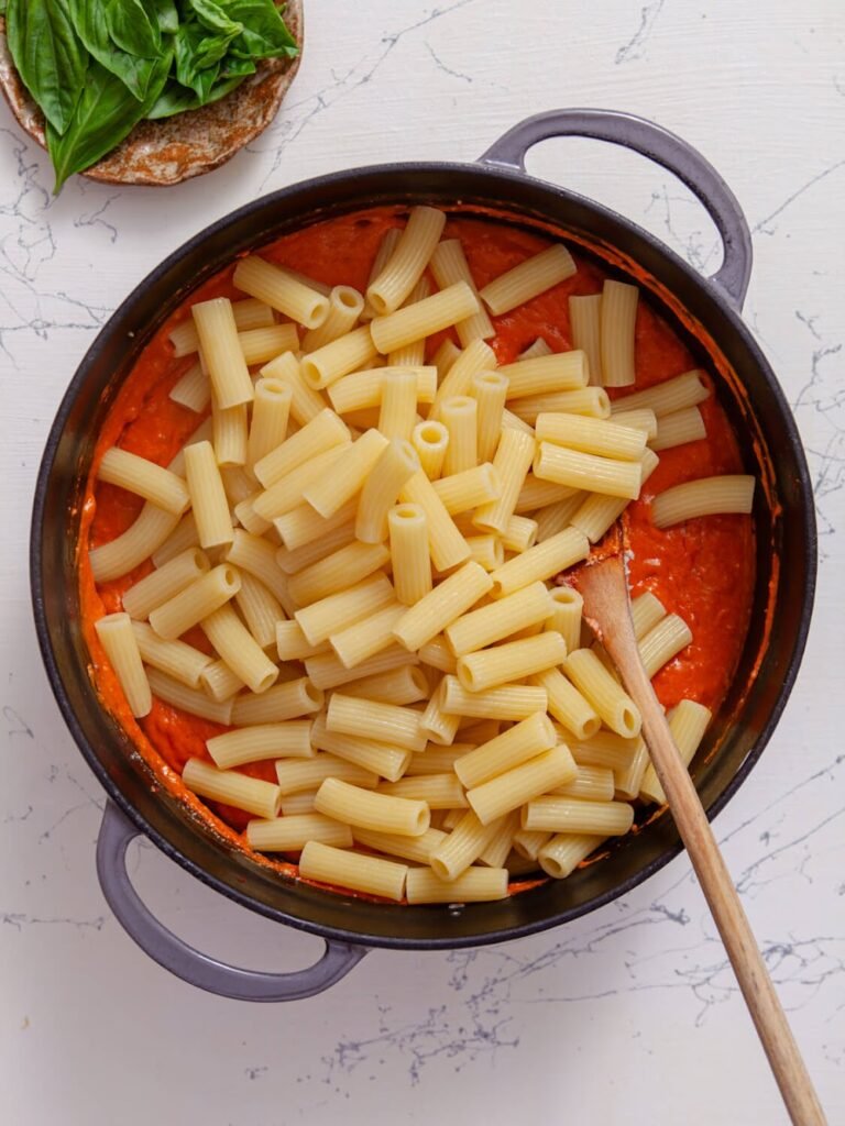 Add the Pasta-Rigatoni Vodka Pasta