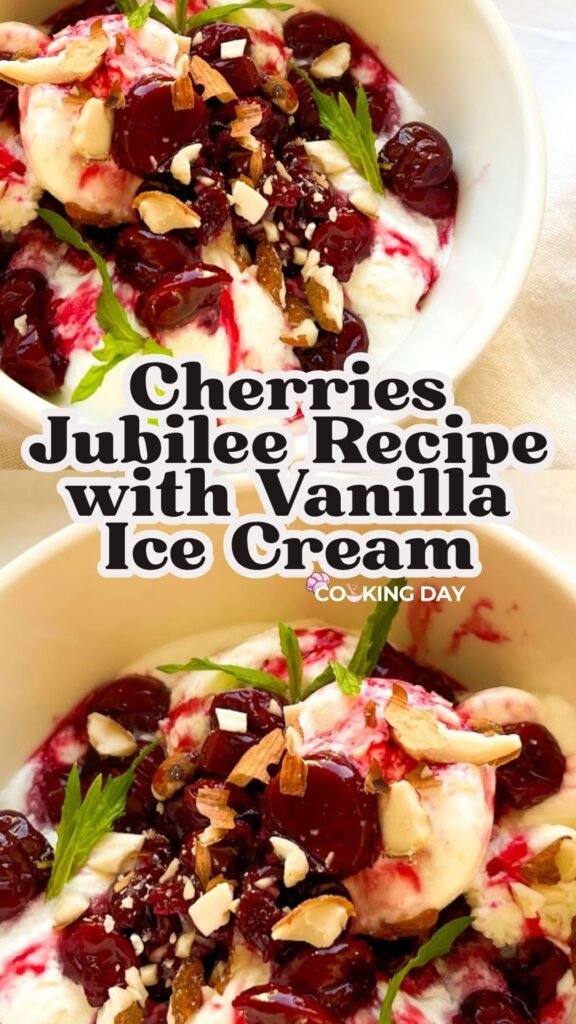 Cherries Jubilee Recipe with Vanilla Ice Cream