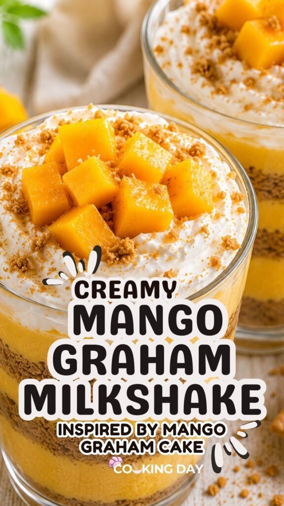 Creamy Mango Graham Milkshake Inspired by Mango Graham Cake