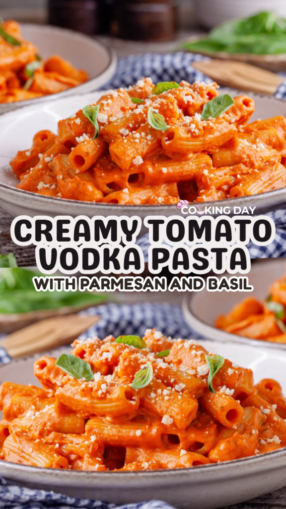 Creamy Tomato Vodka Pasta with Parmesan and Basil