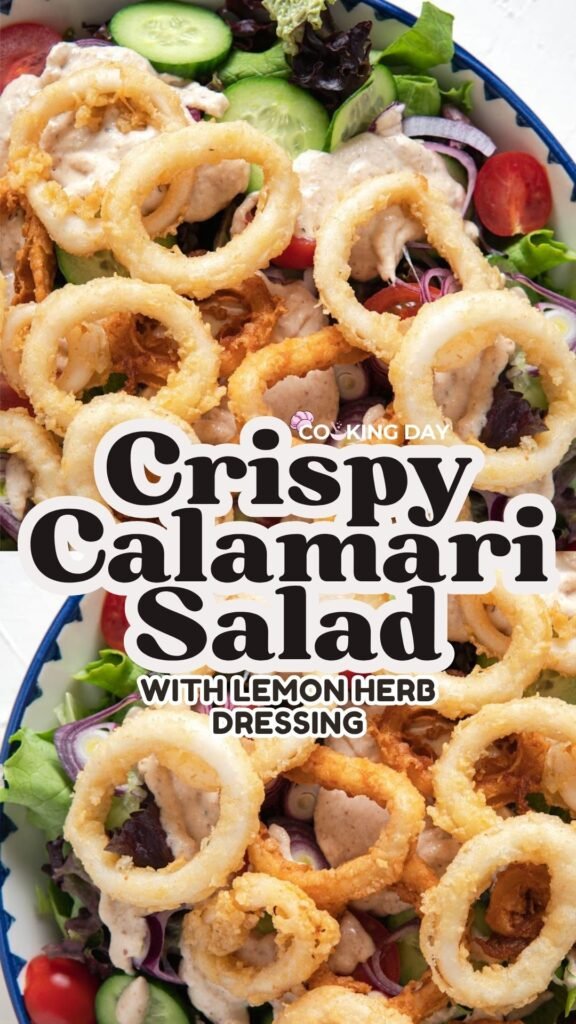 Crispy Calamari Salad with Lemon Herb Dressing