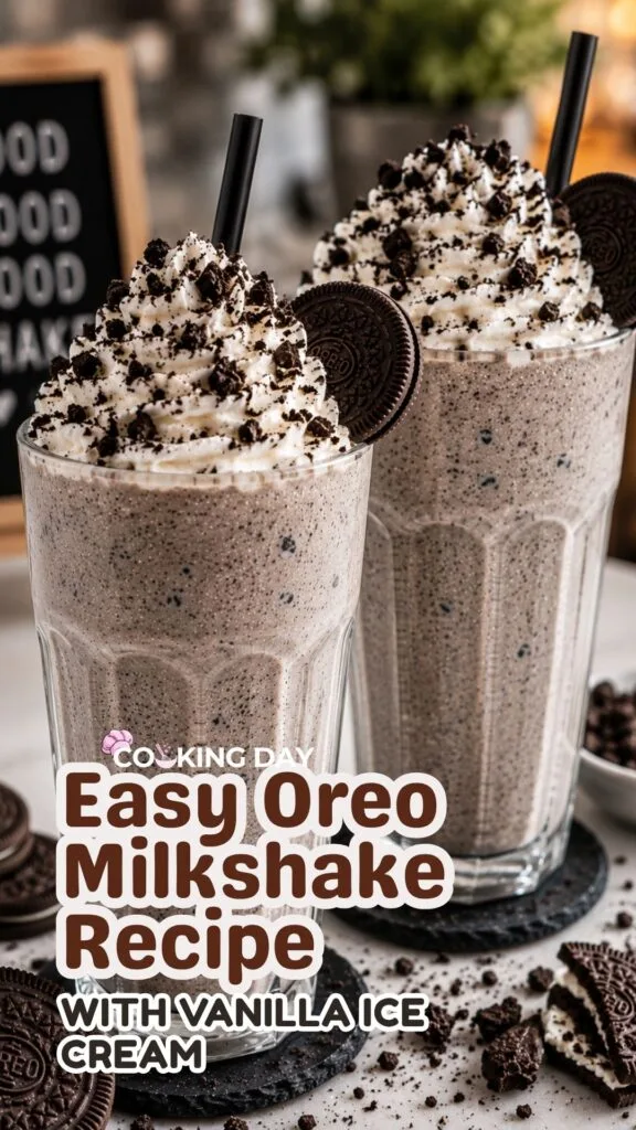Easy Oreo Milkshake Recipe with Vanilla Ice Cream