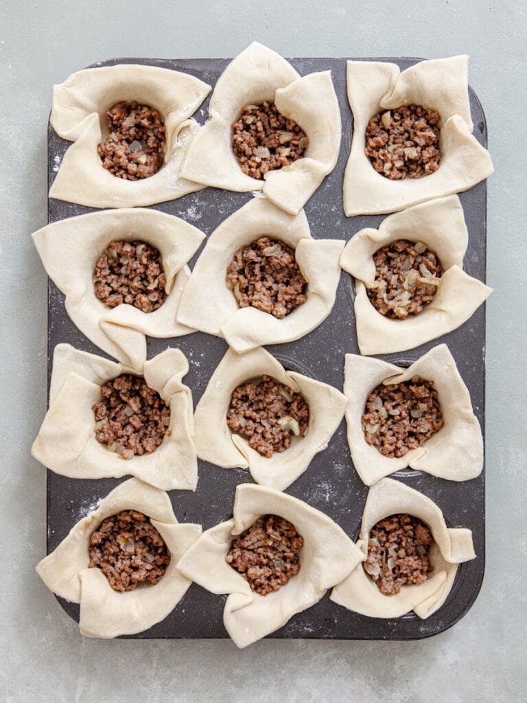 Add the Beef - Beef and Eggplant Puff Muffins
