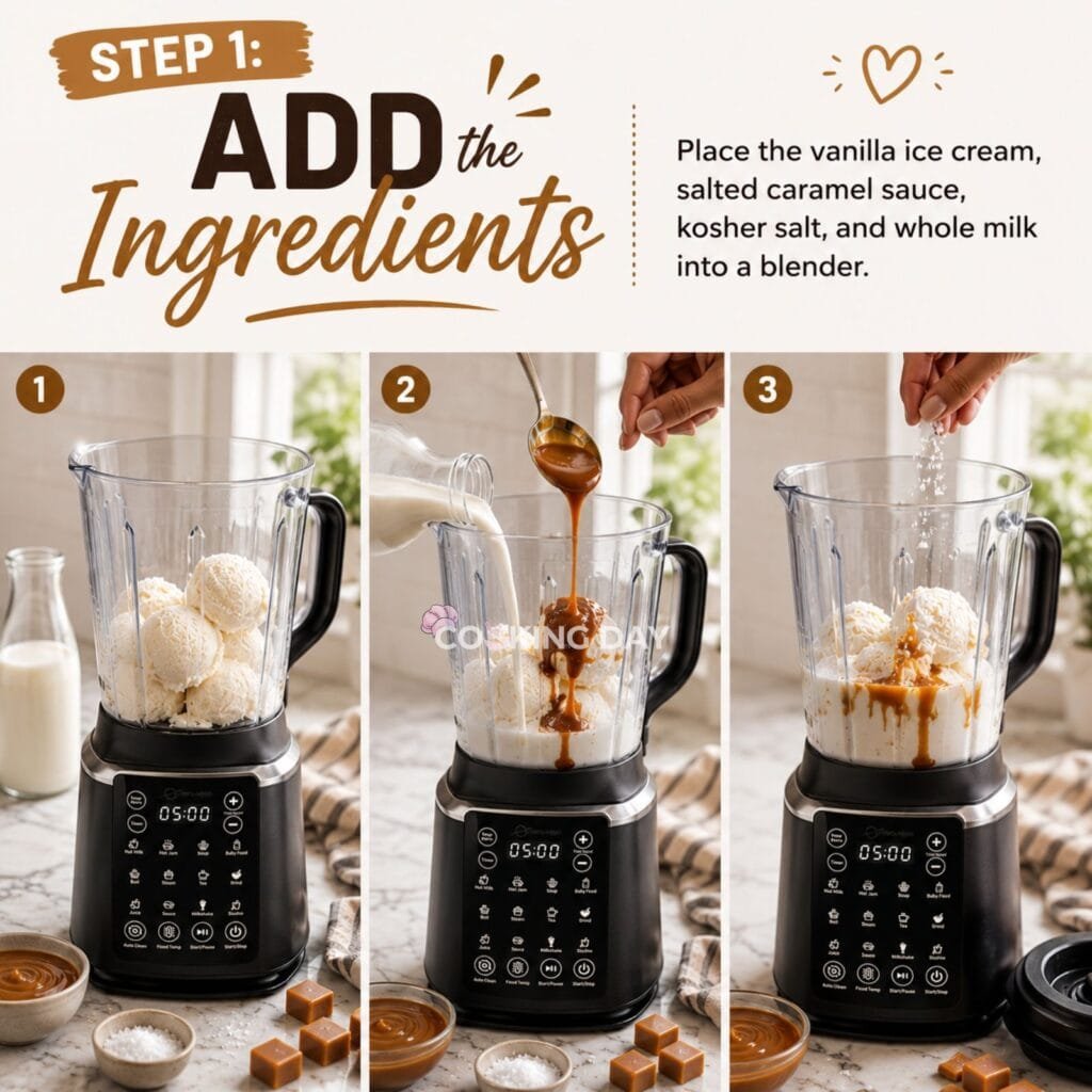 Add the Ingredients - Salted Caramel Milkshake