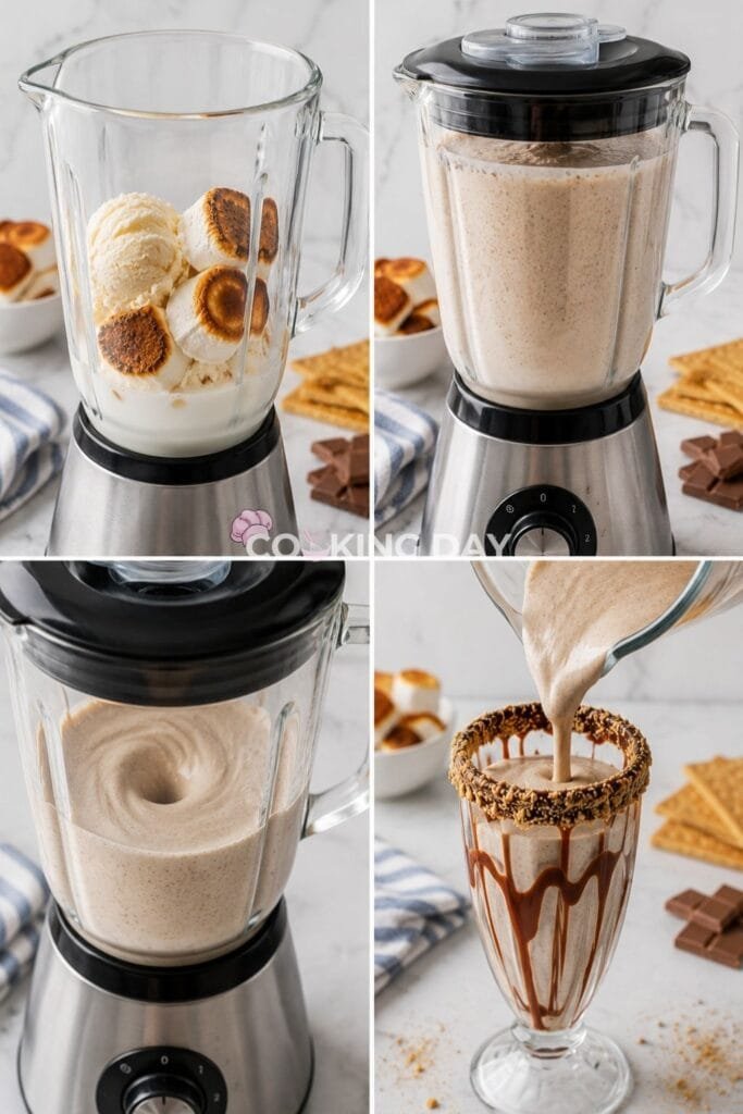 Blend the Milkshake and Assemble-S’mores Milkshake