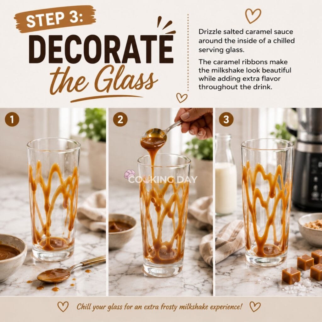 Decorate the Glasses - Salted Caramel Milkshake