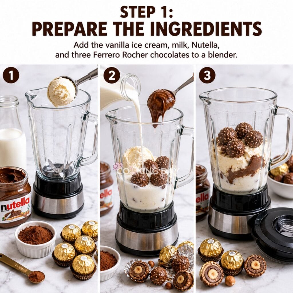 PREPARE THE INGREDIENTS - EASY FERRERO ROCHER MILKSHAKE