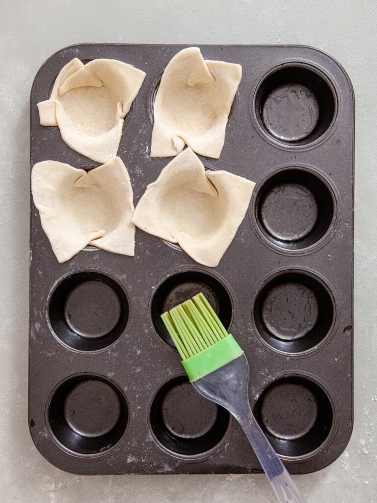 Shape the Pastry Cups - Beef and Eggplant Puff Muffins