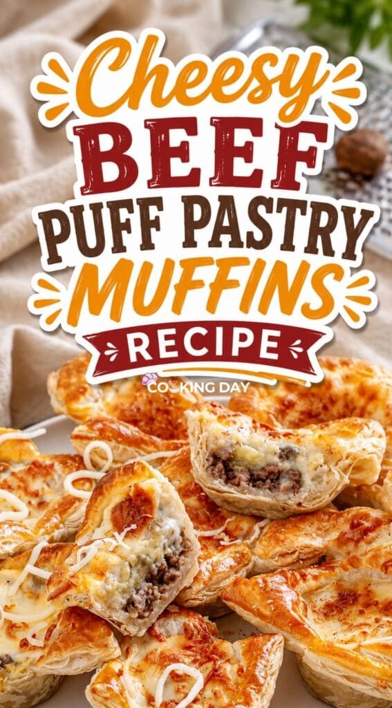 Cheesy Beef Puff Pastry Muffins