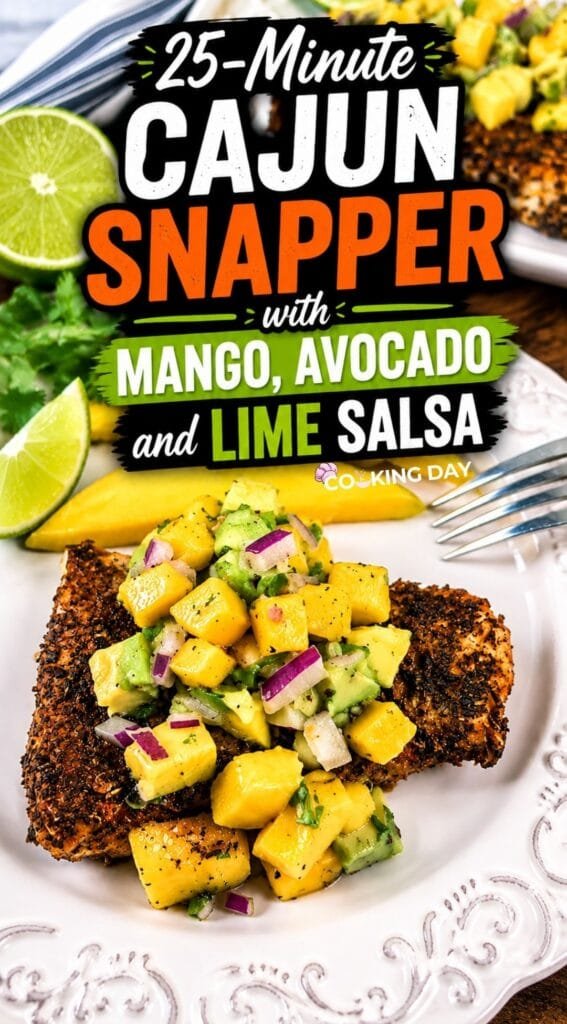 25-Minute Cajun Snapper with Mango, Avocado and Lime Salsa