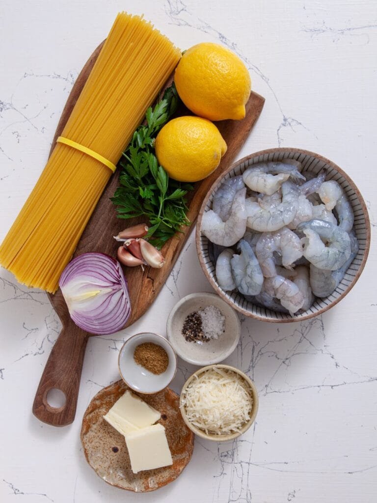 Ingredients - Shrimp Scampi with Spaghetti
