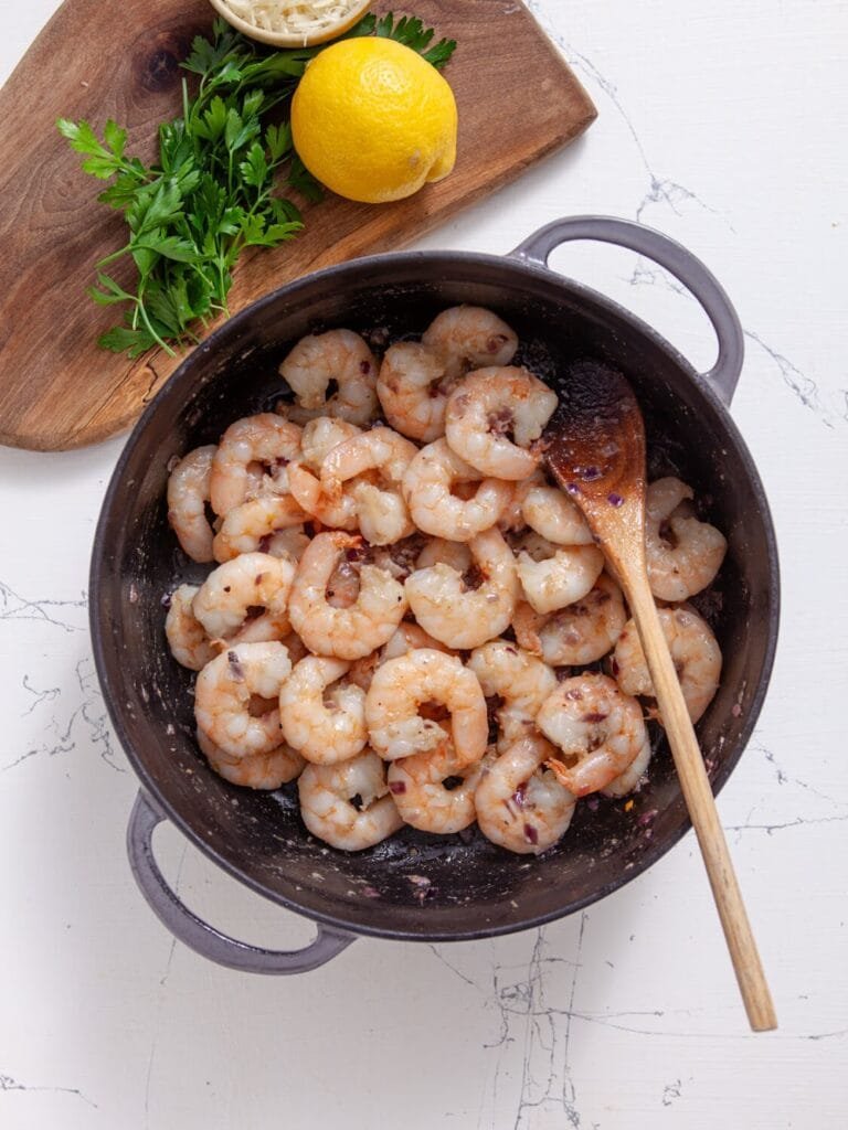 Step 3: Cook the Shrimp - Shrimp Scampi with Spaghetti
