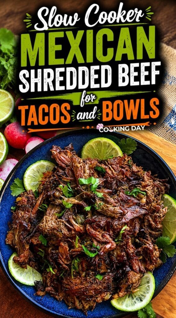 Slow Cooker Mexican Shredded Beef for Tacos and Bowls