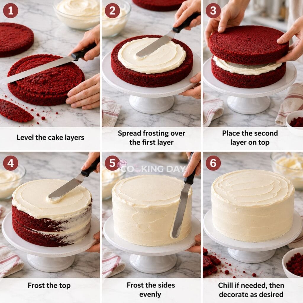Step 11_ Assemble the Cake - Red Velvet Cake