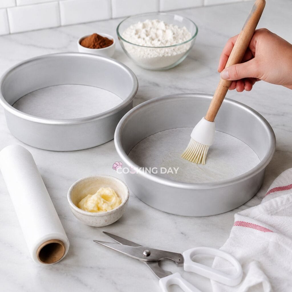 Step 1_ Prepare the Cake Pans - Red Velvet Cake