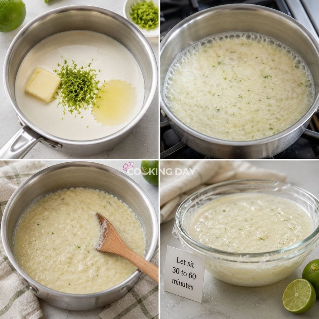 Step 2: Heat the Cream Mixture - Key Lime Pie Truffles