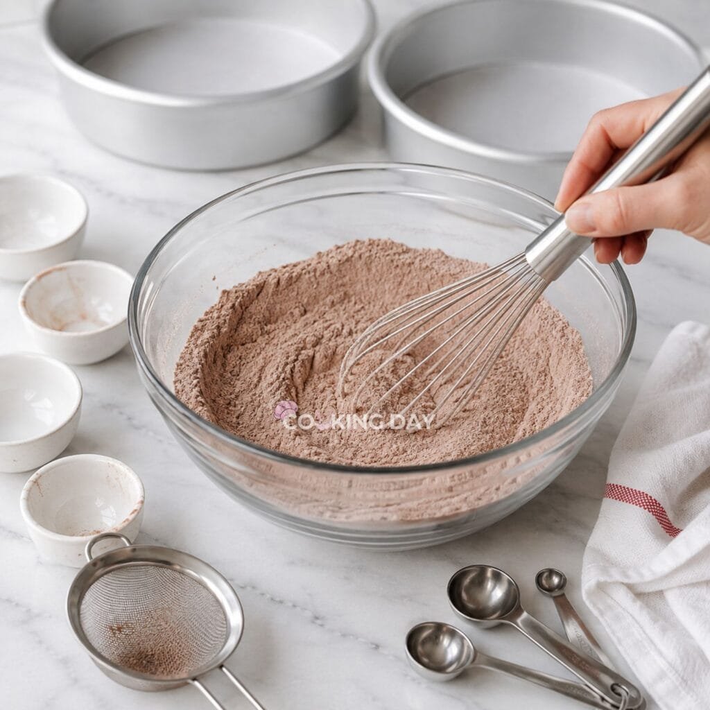 Step 2_ Mix the Dry Ingredients - Red Velvet Cake