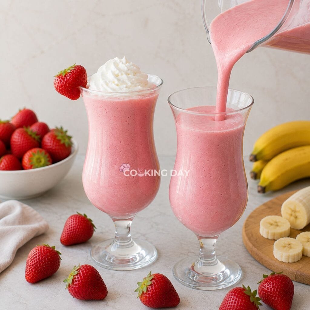 Step 3: Serve - Easy Strawberry Banana Milkshake