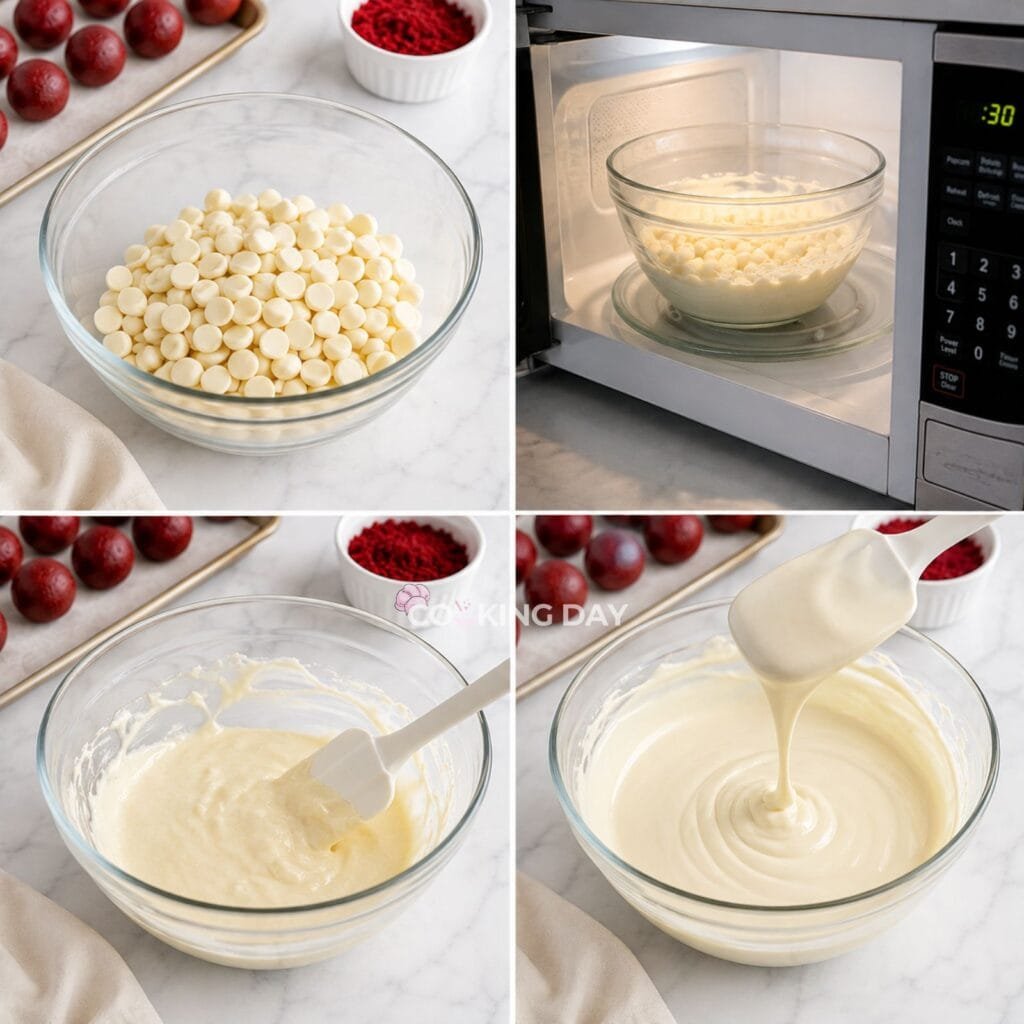 Step 4_ Melt the White Chocolate - Red Velvet Truffles