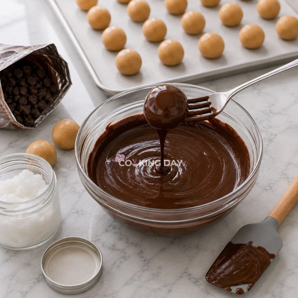 Step 8_ Dip the Truffles - Peanut Butter Truffles