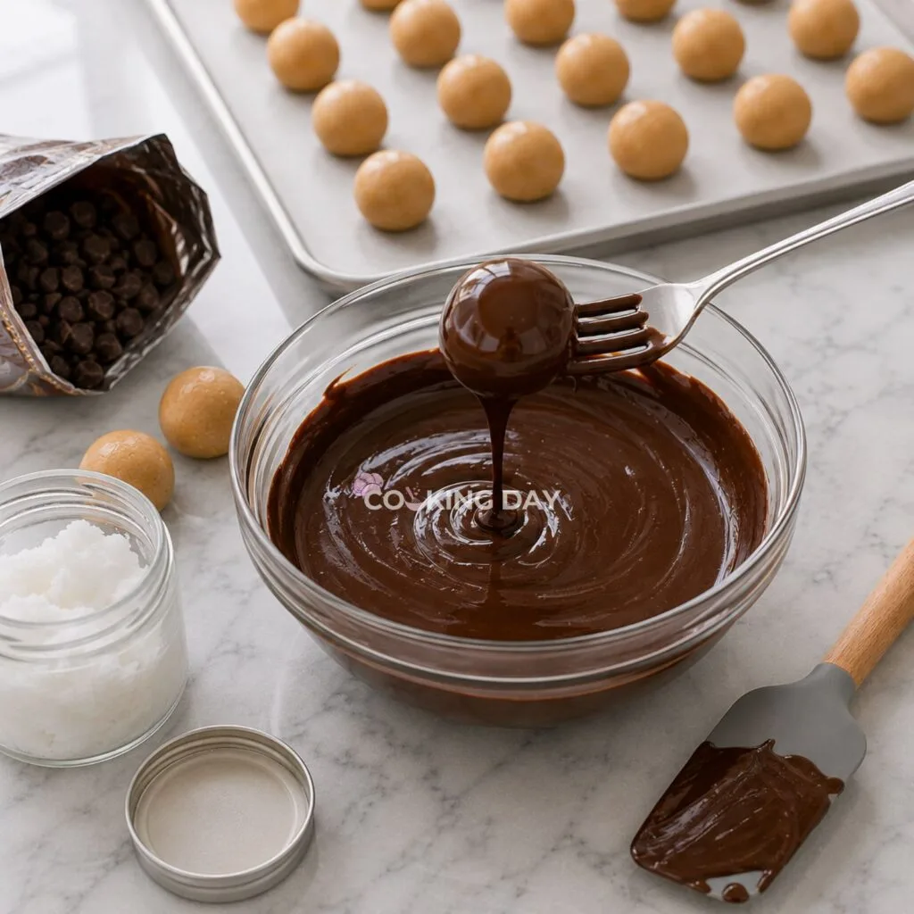 Step 8_ Dip the Truffles - Peanut Butter Truffles