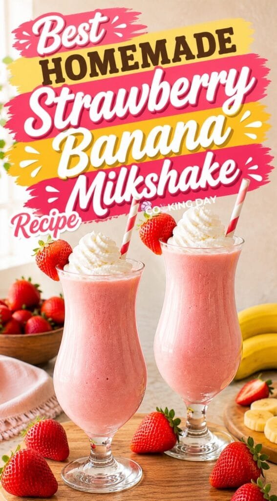 Best Homemade Strawberry Banana Milkshake