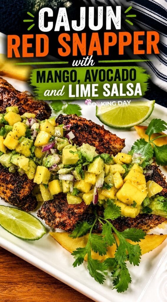 Spicy Cajun Snapper with Mango, Avocado and Lime Salsa