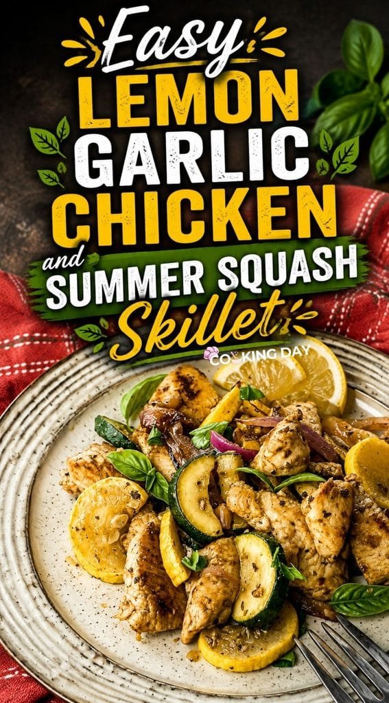 Easy Lemon Garlic Chicken and Summer Squash Skillet