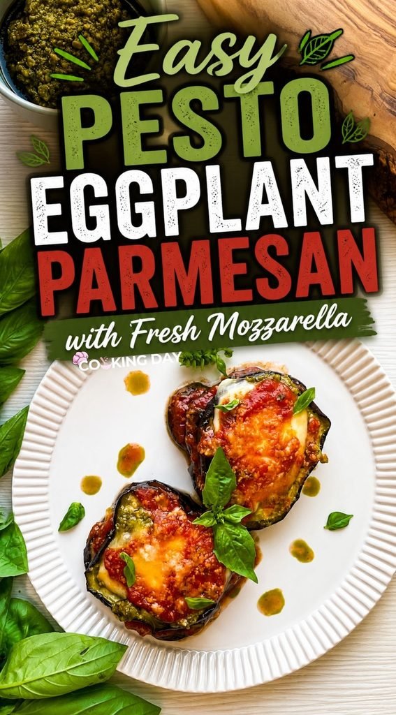 Easy Pesto Eggplant Parmesan with Fresh Mozzarella