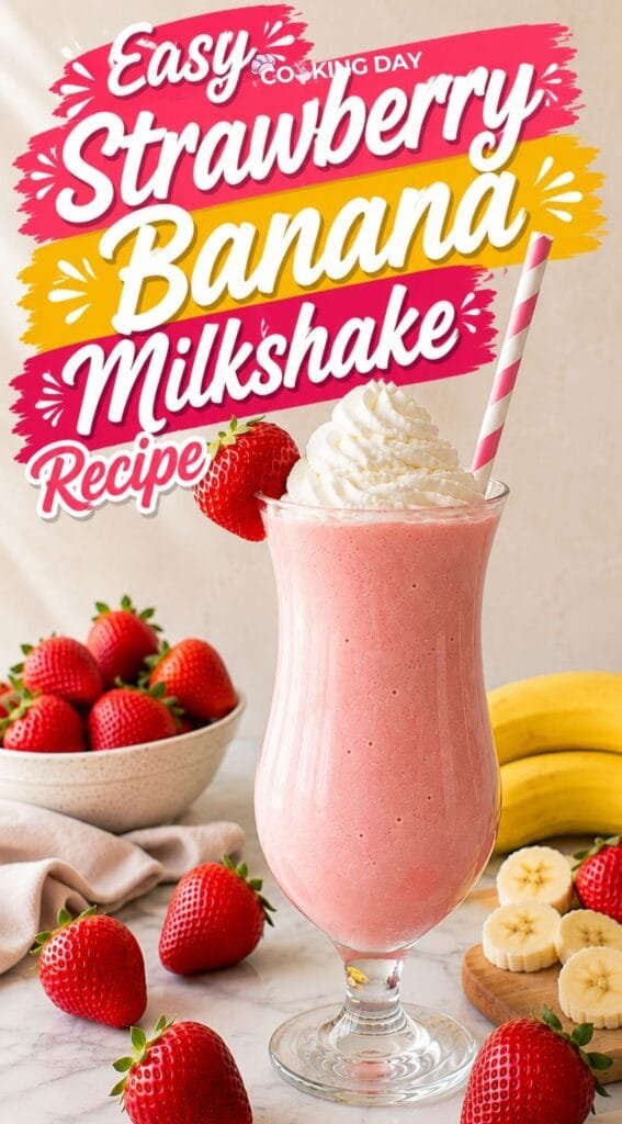 Easy Strawberry Banana Milkshake Recipe