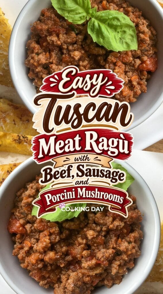 Easy Tuscan Meat Ragù with Beef, Sausage and Porcini Mushrooms