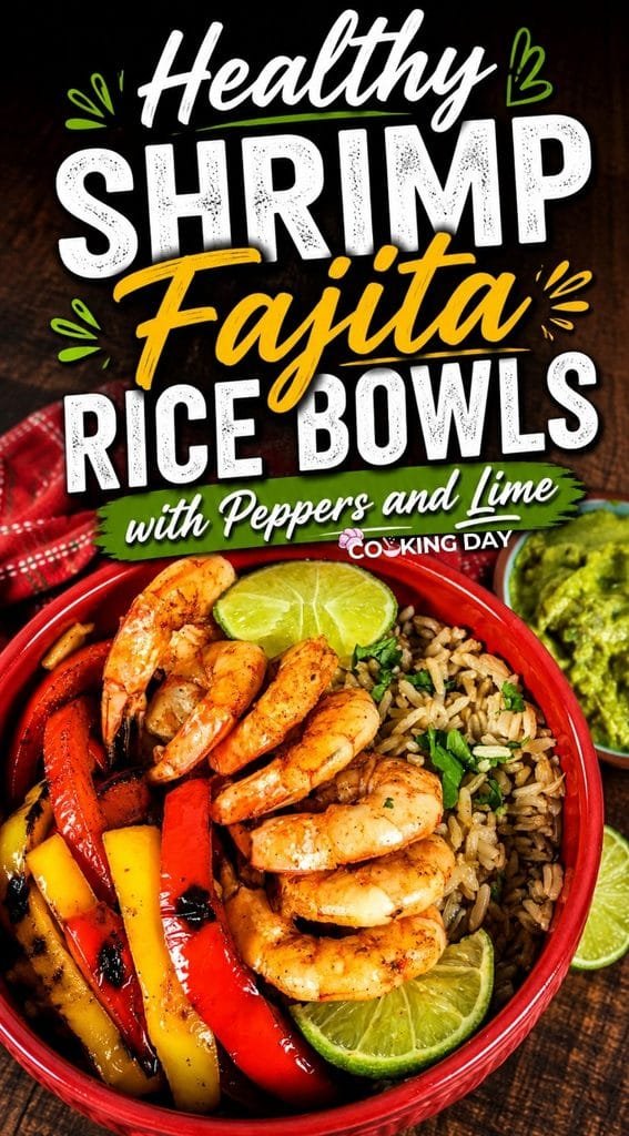 Healthy Shrimp Fajita Bowls with Brown Rice and Vegetables