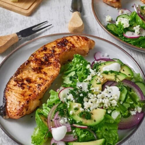 Grilled Dijon Citrus Salmon Salad