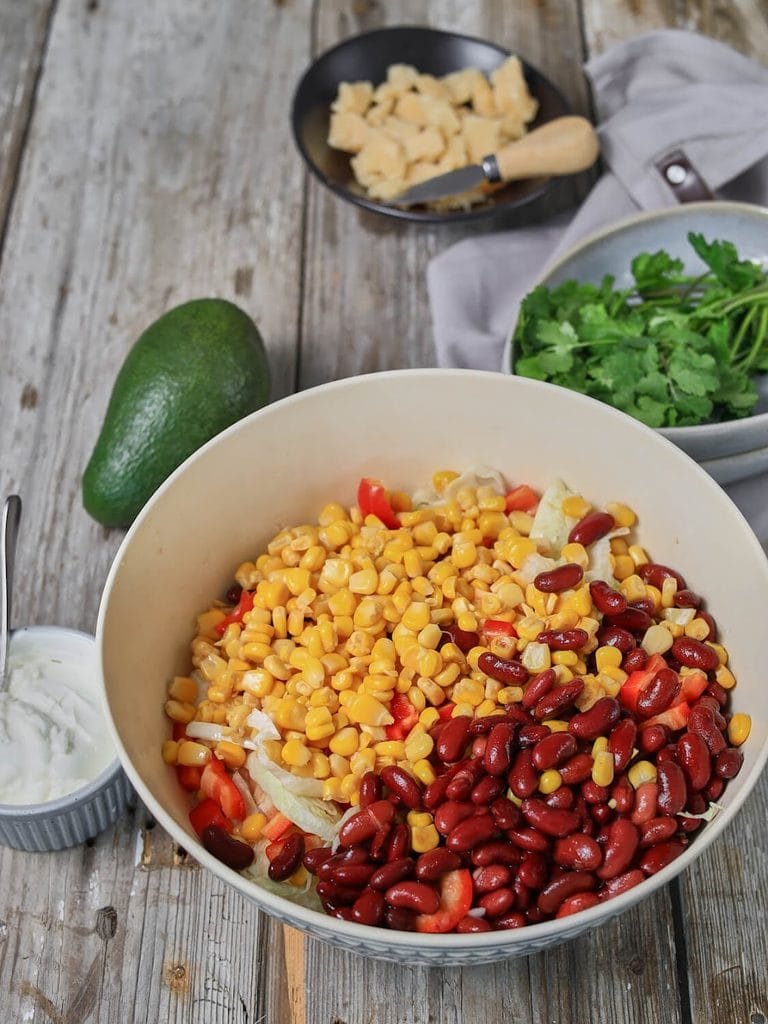  Prepare the Vegetables - Mexican Black Bean and Corn Salad with Crispy Tortilla Strips