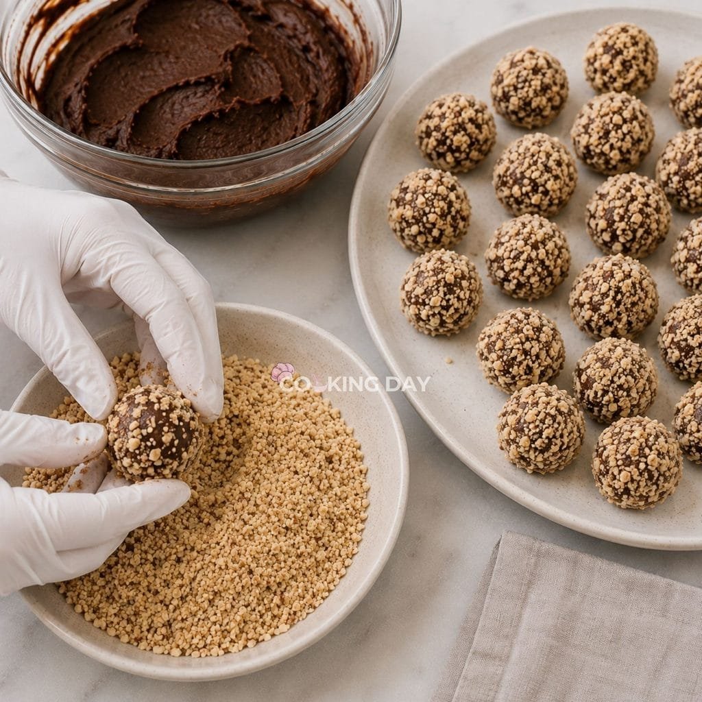 Step 10: Coat with Hazelnuts