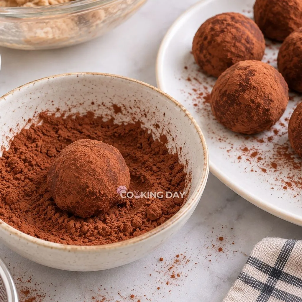 Step 9: Coat with Cocoa Powder -Tiramisu Truffles