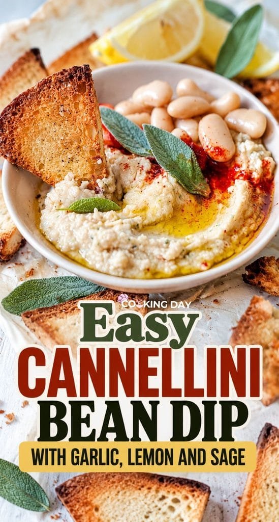 Easy Cannellini Bean Dip with Garlic, Lemon and Sage