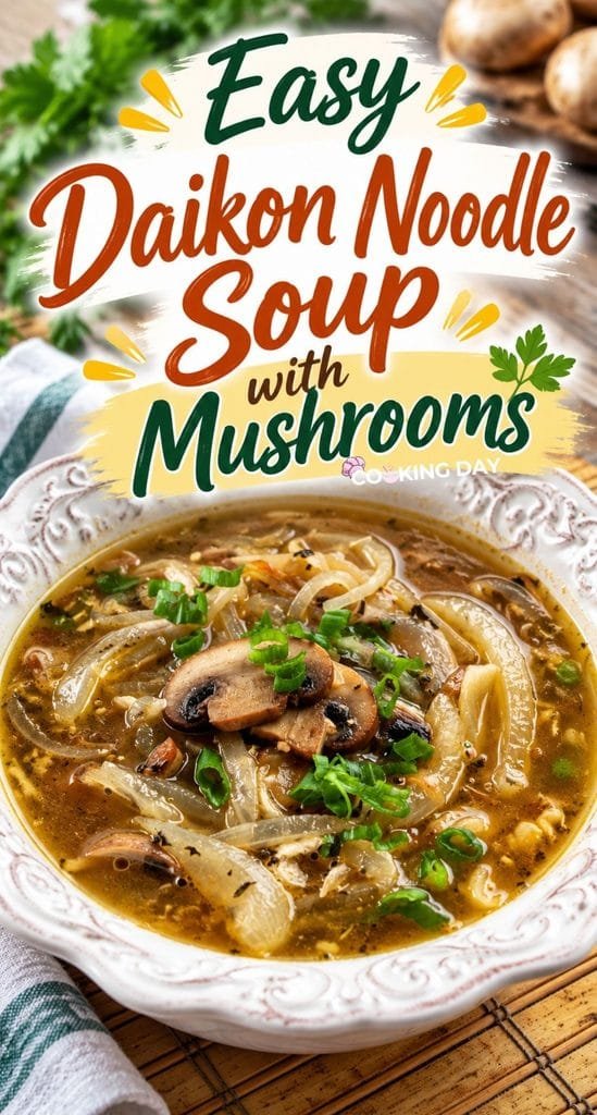Easy Daikon Noodle Soup with Mushrooms