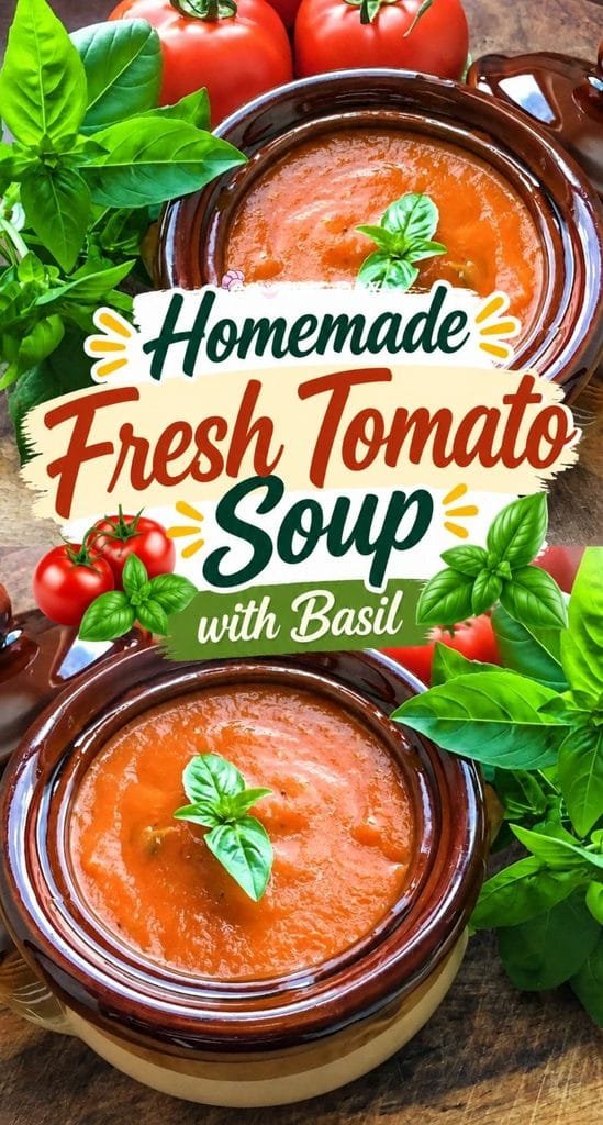 Homemade Fresh Tomato Soup with Basil