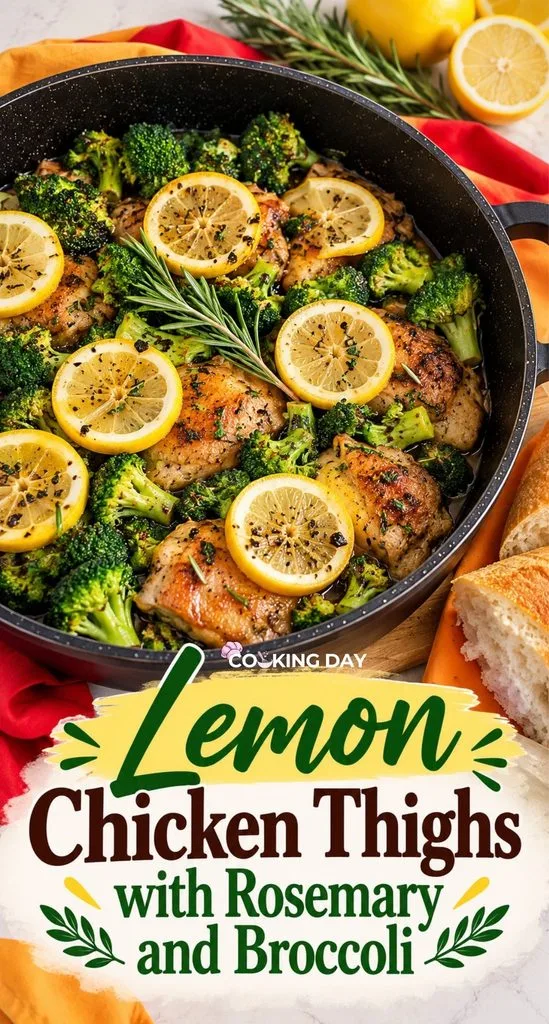 Lemon Chicken Thighs with Rosemary and Broccoli