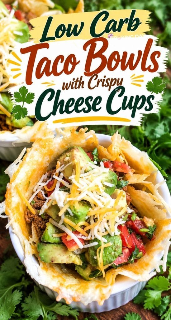 Low Carb Taco Bowls with Crispy Cheese Cups
